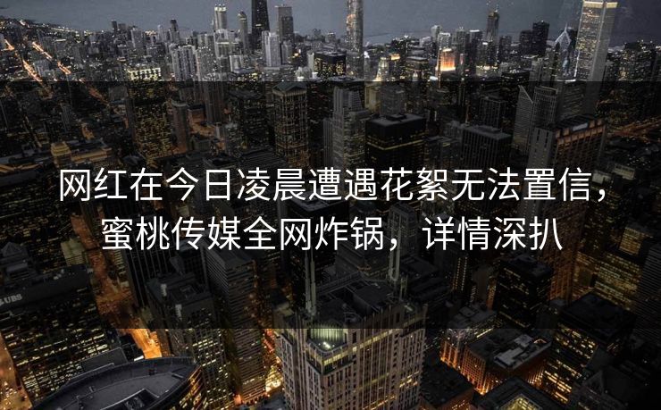 网红在今日凌晨遭遇花絮无法置信，蜜桃传媒全网炸锅，详情深扒