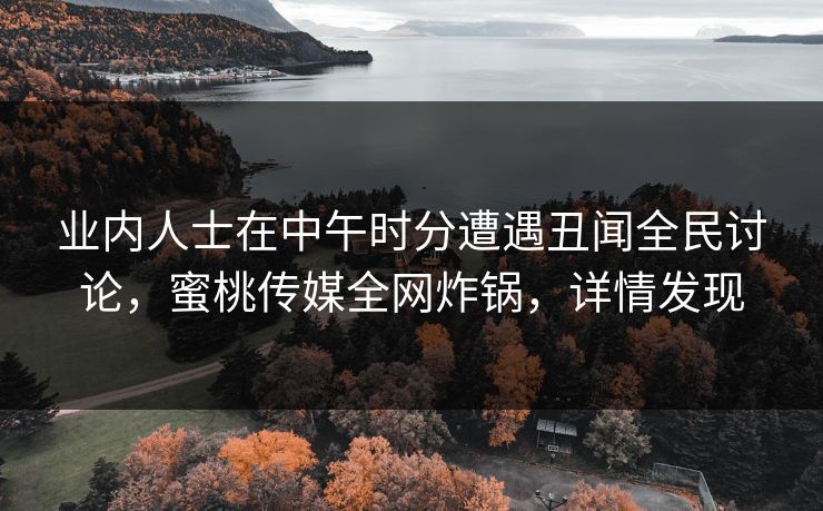 业内人士在中午时分遭遇丑闻全民讨论,蜜桃传媒全网炸锅,详情发现 业内人士在中午时分遭遇丑闻全民讨论,蜜桃传媒全网炸锅,详情发现