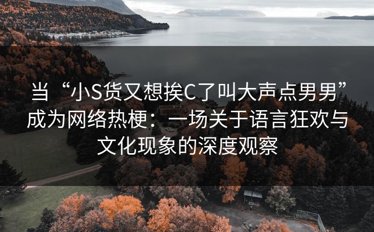 当“小S货又想挨C了叫大声点男男”成为网络热梗:一场关于语言狂欢与文化现象的深度观察 当“小S货又想挨C了叫大声点男男”成为网络热梗:一场关于语言狂欢与文化现象的深度观察